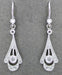 Vintage Inspired 1920's Art Deco 18 Karat White Gold and Diamond Drop Earrings