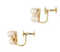 Vintage Mikimoto Pearl Earrings in 14 Karat Yellow Gold