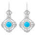 Antique Arts and Crafts Turquoise Earrings - Sterling Silver