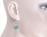 Model Wearing Antique Filigree Arts and Crafts Turquoise Earrings  E174WTQ
