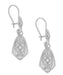 Art Deco Dangling Sterling Silver Diamond Filigree Earrings