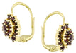 Bohemian Garnet Victorian Leverback Oval Cluster Earrings in 14K Yellow Gold and Sterling Silver Vermeil