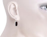 Art Deco Filigree Oval Cushion Cut Dark Red Garnet Earrings in Sterling Silver