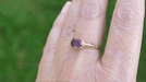 Edwardian Antique Style East to West Oval Amethyst Filigree Ring in 14K or 18K Yellow Gold