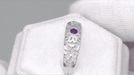 Edwardian Filigree Amethyst Band Ring in Sterling Silver