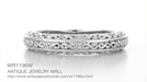 Edwardian Filigree Flowing Scrolls Wedding Ring in White Gold