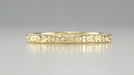 Edwardian Carved Roses and Leaves Yellow Gold Vintage Style Wedding Band