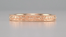 Edwardian Heirloom Engraved Floral Womens Wedding Band in 14K Rose Gold (Pink Gold)
