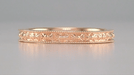 Edwardian Heirloom Engraved Floral Womens Wedding Band in 14K Rose Gold (Pink Gold)