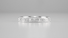 Edwardian Pansy Flowers Hand Engraved Wedding Band in White Gold - 3mm Wide