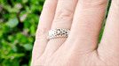 Edwardian Sterling Silver Vintage Style Open Scroll Filigree Diamond Band - Lab Grown Diamond