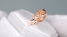Edwardian Rose Gold Scroll Filigree Amethyst Tapered Band Ring