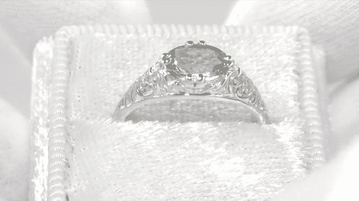 Edwardian Vintage Style Filigree Oval Green Amethyst Promise Ring in Sterling Silver | Prasiolite - Item: R1125GA-14 - Image: 7