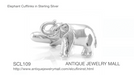 Elephant Cufflinks in Sterling Silver