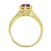 3/4 Carat Amethyst Art Deco Engraved Hexagon Filigree Ring in 14 Karat Yellow Gold