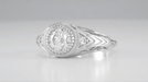 Art Deco Platinum Sculptural Filigree Low Dome 3/4 Carat Diamond Engagement Ring