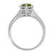 Hexagonal Filigree Art Deco Peridot Ring in 14 Karat White Gold
