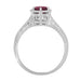 Art Deco Antique Style Filigree Hexagonal 1.20 Carat Rhodolite Garnet Engagement Ring in 14K White Gold