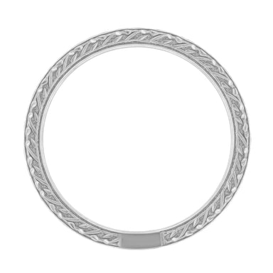 Art Deco Engraved Wheat Diamond Eternity Wedding Band in White Gold - 14 or 18 Karat - alternate view