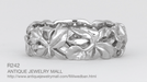 Filigree Calla Lilies Wide Wedding Band in 14 Karat White Gold | 6.6mm