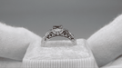 1920s Square Top Filigree Floral Engraved Art Deco Ruby Ring in White Gold