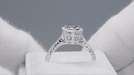 Filigree Hexagon Art Deco Engraved 3/4 Carat Aquamarine Engagement Ring in 14K White Gold