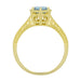 Art Deco Filigree Hexagonal 3/4 Carat Aquamarine Engagement Ring in 14K Yellow Gold