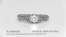 Flowing Scrolls 1/2 Carat Ideal Cut Lab Grown Diamond Filigree Edwardian Engagement Ring in 14 Karat White Gold