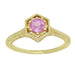 Art Deco 14 Karat Yellow Gold Pink Sapphire Hexagon Filigree Engagement Ring