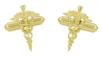 Cadeuceus Doctors Cufflinks in 14 Karat Yellow Gold