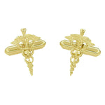 Cadeuceus Doctors Cufflinks in 14 Karat Yellow Gold
