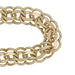 Vintage Circa 1960's Double Scalloped Link Charm Bracelet - 12K Yellow Gold Filled - 7.25 Inches