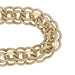 Vintage Circa 1960's Double Scalloped Link Charm Bracelet - 12K Yellow Gold Filled - 7.25 Inches