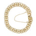 Vintage 1960's Scalloped Double Link Charm Bracelet - 12K Yellow Gold Filled - 7 Inches