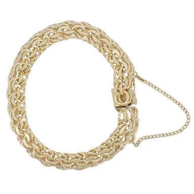 Heavy Estate 1960's Quad Link Charm Bracelet - 12K Yellow Gold Filled - 7.25 Inches