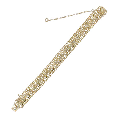 Estate 1960's Quad Link Charm Bracelet - 12K Yellow Gold Filled - 7.25 Inches - alternate view