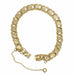 1960's Vintage 12K Yellow Gold Filled Triple Circle Joined Hearts Charm Bracelet - 7.25 Inches