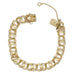 Linked Hearts 1960's Vintage 12K Yellow Gold Filled Triple Link Charm Bracelet - 7.5 Inches