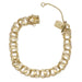 Linked Hearts 1960's Vintage 12K Yellow Gold Filled Triple Link Charm Bracelet - 7.5 Inches