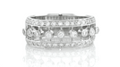 Galaxy of Diamonds Wide Anniversary Band in 18 Karat White Gold - Vintage Mid Century Design