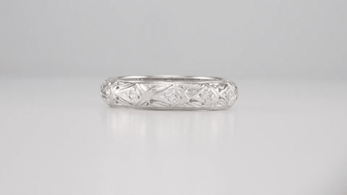 Griswold Antique Edwardian Diamond Wedding Ring in Platinum - Size 7 1/2 - alternate view