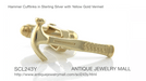 Hammer Cufflinks in Sterling Silver with Yellow Gold Vermeil
