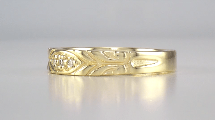 Jadan 1950's Vintage Design Gent's Diamond Wedding Band in Yellow Gold - Item: R852Y10-LC - Image: 4