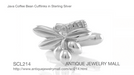 Coffee Bean Cufflinks in Sterling Silver