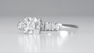 Jessa 1950's Retro Moderne Estate Diamond Engagement Ring in 14 Karat White Gold