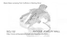 Jumping Bass Fish Cufflinks in Sterling Silver