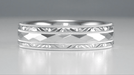 Kaleidoscope and Chevrons 6mm Wide Retro Engraved Wedding Band in White Gold