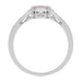 Art Deco Square Frame Filigree Natural Pink Sapphire Engagement Ring in White Gold
