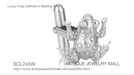 Lucky Frog Cufflinks in Sterling Silver