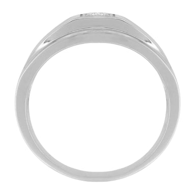 1950's Design Men's Mid Century Retro Moderne Diamond Ring in White Gold - alternate view